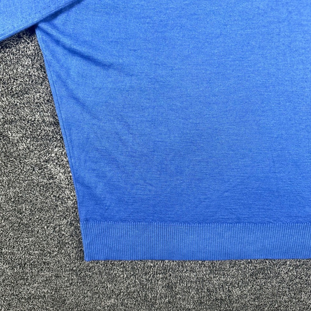 Kiton Cashmere Silk Sweater Mens XL 54 V-Neck Blue Pullover Made in Italy Luxury - Picture 11 of 13